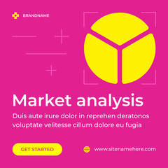 Poster - Market analysis chart diagram business commercial strategy development social media post vector