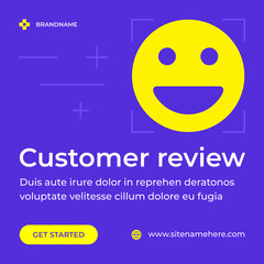 Poster - Customer review best rating service shop evaluation feedback social media post vector illustration