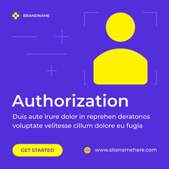 Poster - Authorization personal account login password approve access application social media post vector
