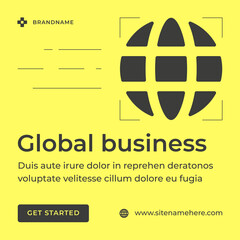 Poster - Global business communications transportation import export globalization social media post vector