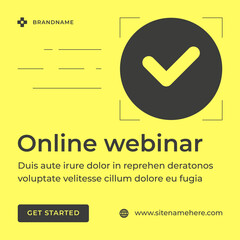 Poster - Online webinar e learning knowledge distance education broadcasting social media post vector