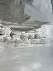 Abstract grey art painting. Modern art landscape. Contemporary art.