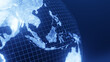 © Endru - 3D render indonesia globe map, blue line glowing