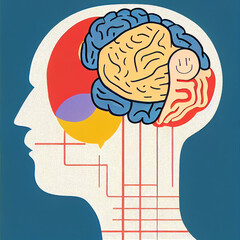 Sticker - creative brain, concept art