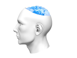 Aufkleber - Abstract human face, 3d render, artificial