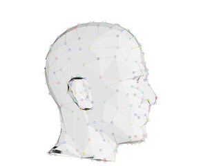 Aufkleber - Abstract human head, 3d render, artificial intelligence concept.