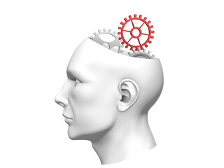 Aufkleber - Abstract human head, 3d render, artificial intelligence concept.