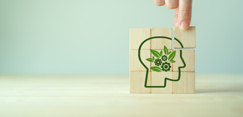 Wall Mural - green organizational culture, corporate social responsibility concept. green innovation for corporat