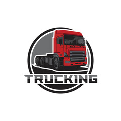 Wall Mural - Trucking company logo, badge emblem logo concept. vector illustration