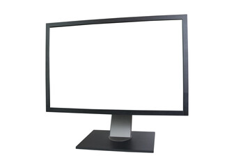 TV monitor with empty screen in PNG isolated on transparent background