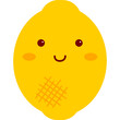 Lemon character. Happy fruit icon.