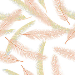  Summer feather plumelet vector pattern. Bohemian wrapping paper. Ethnic aztec feather plumelet wallpaper seamless ornament.