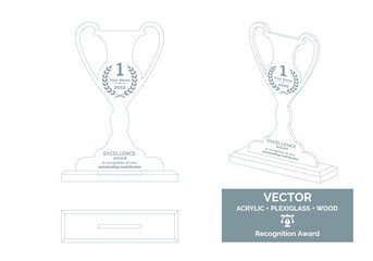 trophy vector template. trophy distinction award. recognition trophy award.