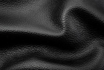 Canvas Print - Black leather texture. Abstract background of dark leather with small roughness and scuffs