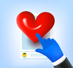 Aufkleber - Making evaluation in internet. I love it concept. 3d vector illustration
