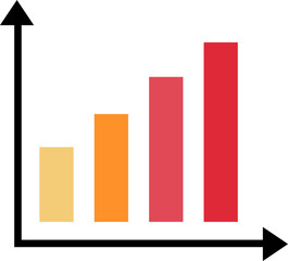 Business data market chart diagram and graph flat icon isolated vector illustration