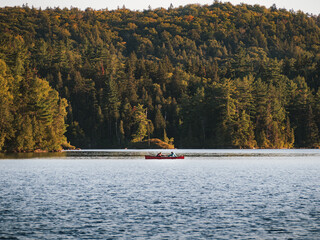 Canvas Print - Canoe on calm lake