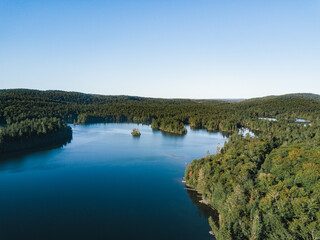 Canvas Print - Aerial view of a lake, Quebec