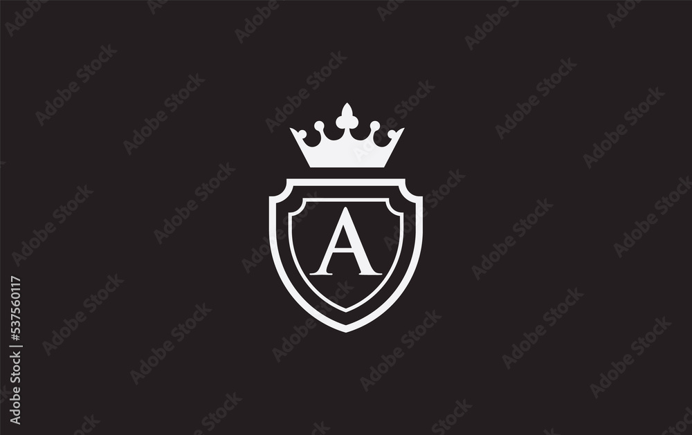 Crown and shield icon and royal luxury symbol. King and queen abstract ...