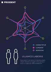 Poster - infographic flyer with polar diagram. presentation data brochure