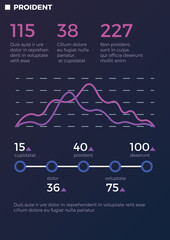 Poster - infographic flyer with chart and diagram. statistic report slide