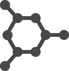 Sticker - Molecular structure black icon. Chemistry research symbol