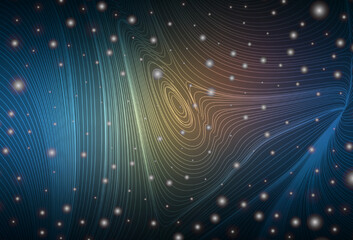 Poster - Dark Blue, Yellow vector texture with disks, curves.