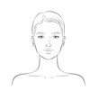 Face of a young beautiful woman, vector illustration