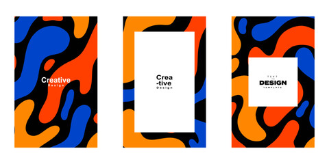 Leinwandbilder - Set of fluid poster template design. Collection of liquid shape design