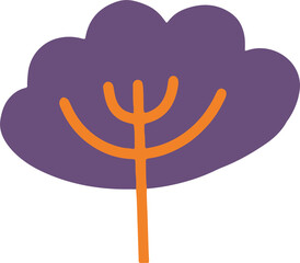 Wall Mural - Cute tree illustration. simple tree flat design 