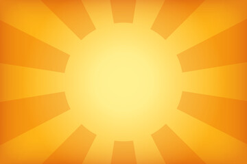 Wall Mural - Yellow sun burst background. Round striped sunbeam