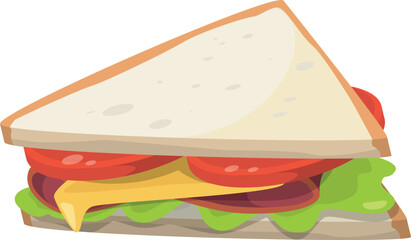 Sticker - Sandwich cartoon icon. Lunch snack fresh meal