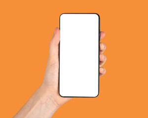 Poster - Smartphone, mobile phone screen mock up, white blank template for app promo