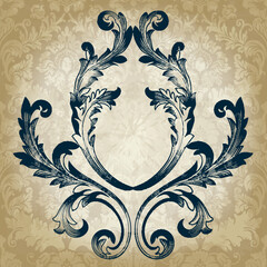 Wall Mural - Vintage baroque ornament. Retro pattern antique style acanthus. Vector.