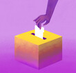 Mano entregando voto en urna