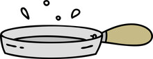Cartoon Of A Sizzling Frying Pan