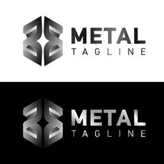 metal steel iron creative logo