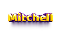 Names Of Boys English Helium Balloon Shiny Celebration Sticker 3d Inflated Mitchell