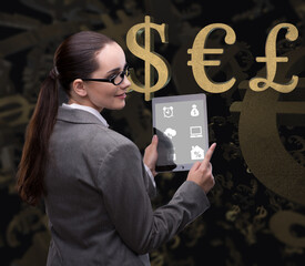 Wall Mural - Businesswoman with dollar in business concept