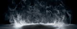 Fototapeta Nowy Jork - Real smoke exploding outwards with empty center. Dramatic smoke or fog effect for spooky Halloween background.