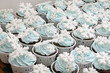 lot off cupcakes on the table with  snowflakes icing