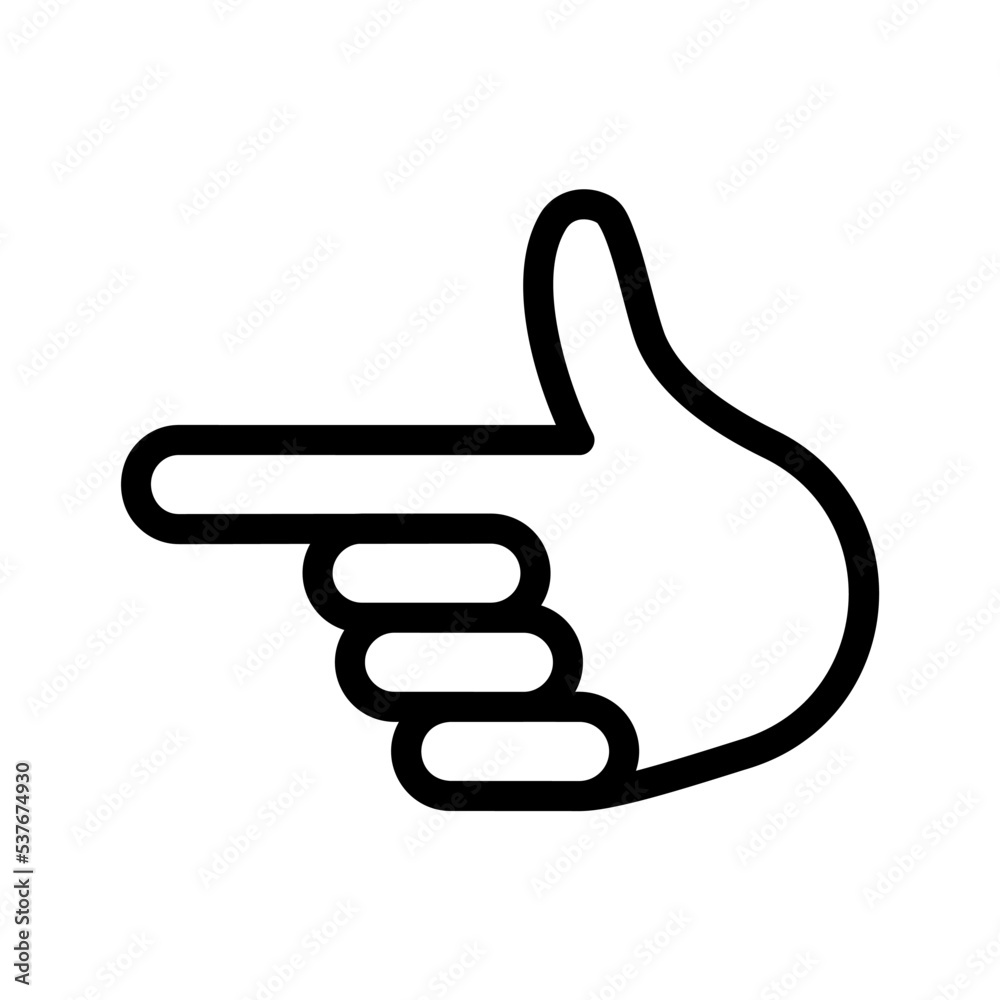 Vetor do Stock Icono de dedo de la mano apuntando o señalando. Concepto ...
