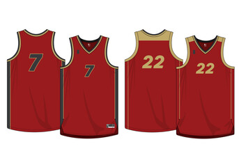 Basketball jersey template vector mockup