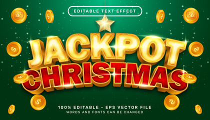 Poster - jackpot christmas 3d text effect and editable text effect with christmas background	