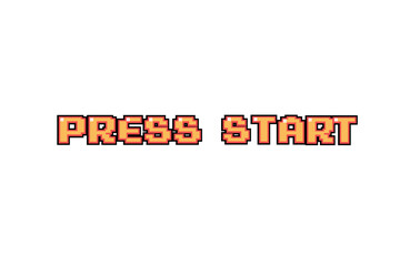 Poster - Press start text message screen.