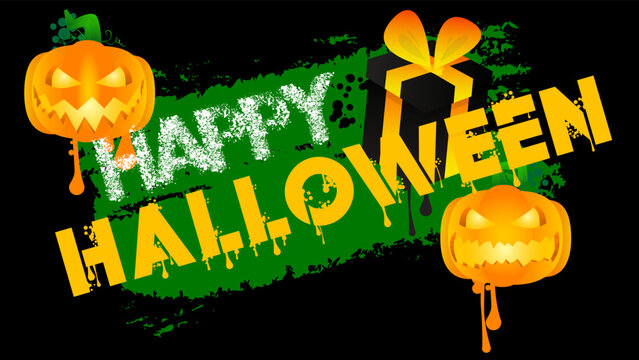 Happy Halloween. Graffiti tag. Abstract modern street art decoration performed in urban painting style.