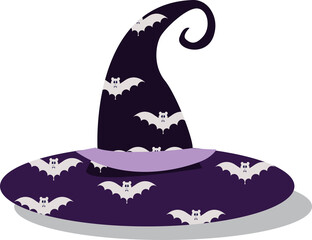 Wall Mural - Halloween witch hat, graphic illustration