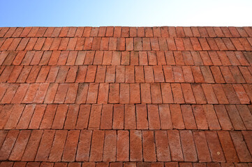 Canvas Print - brown brick wall textured, construction industry