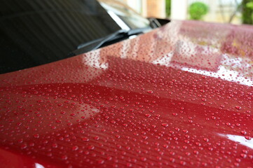 Wall Mural - wet red car, transportation industry