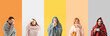 © Pixel-Shot - Collage of different ill people with flu on color background